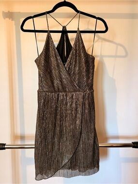 Express Bronze Metallic Cocktail Dress Size Small